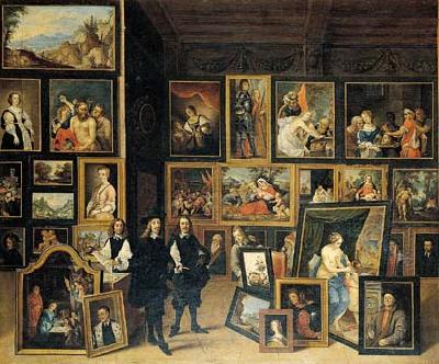    David Teniers La Vista del Archidque Leopoldo Guillermo a su gabinete de pinturas. Spain oil painting art